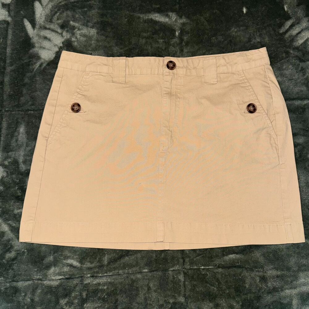 Wild Fable Straight & Pencil Skirt Women'sโ 12 Beige Cotton Flat Front Casual